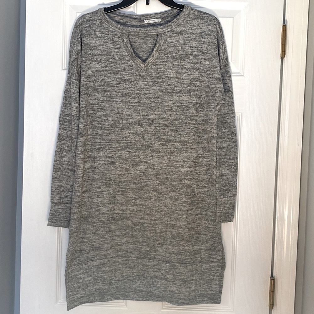 Gray sweater dress